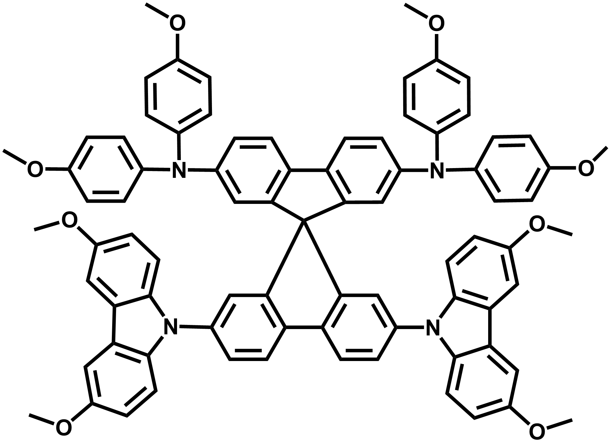 2',7'-bis(3,6-dimethoxy-9H-carbazol-9-yl)-N2,N2,N7,N7-tetrakis(4-methoxyphenyl)-9,9'-spirobi[fluorene]-2,7-diamine/